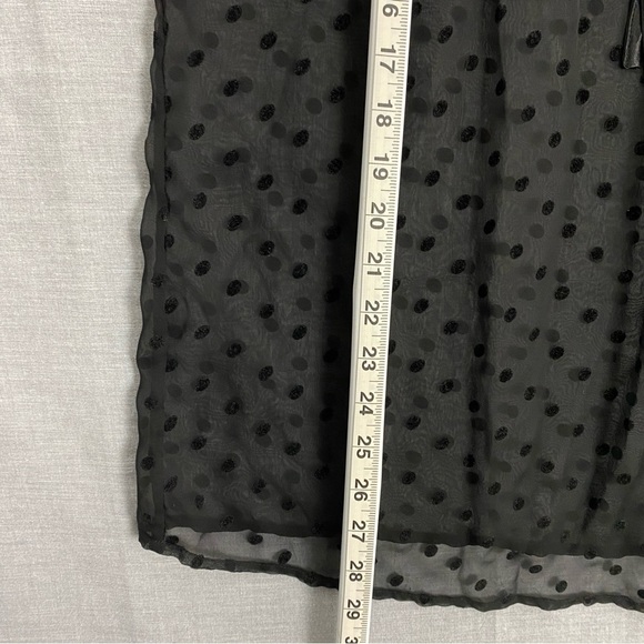 Penningtons Polkadot Sheer Blouse Sz 1X Black Long Sleeve - Picture 9 of 9